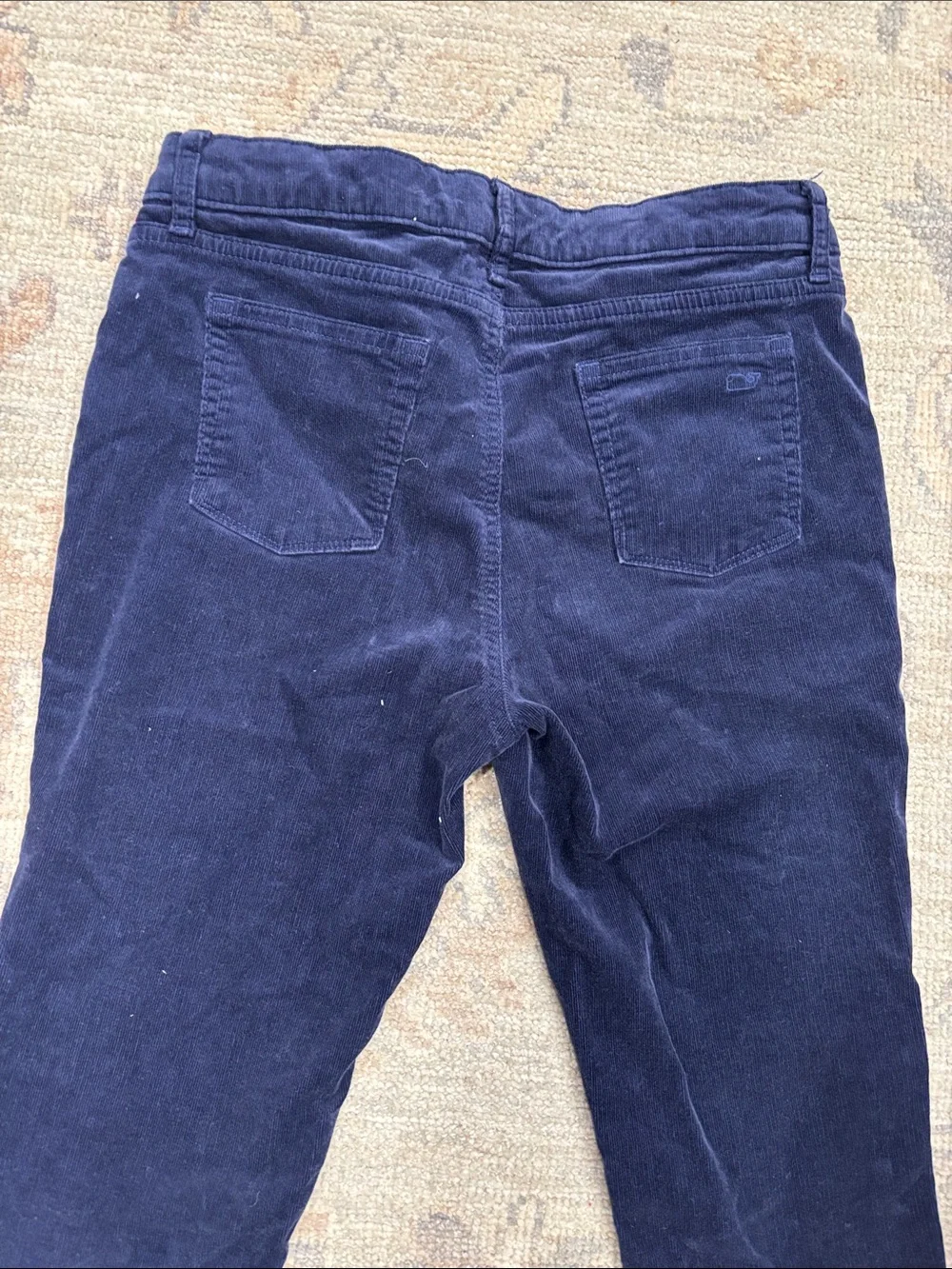 Vineyard Vines Navy Corduroy Pants with Pink Stitching